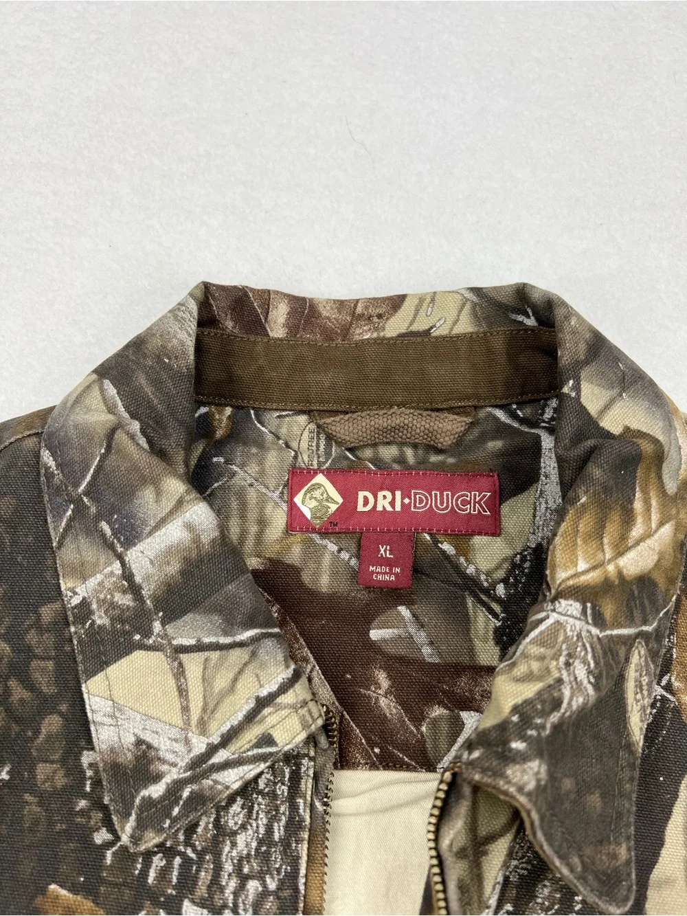 Dri Duck Mens Realtree Camoflauge Heavy Canvas Work Jacket Size XL Full Zip